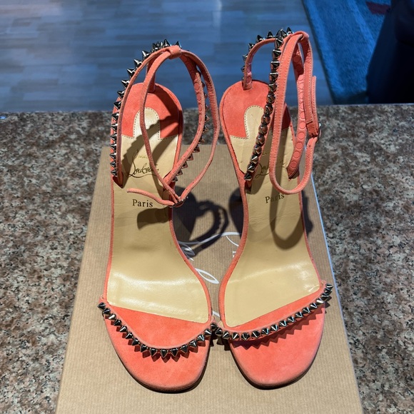 Christian Louboutin So Me 100 Suede Pink Heels - Picture 3 of 6